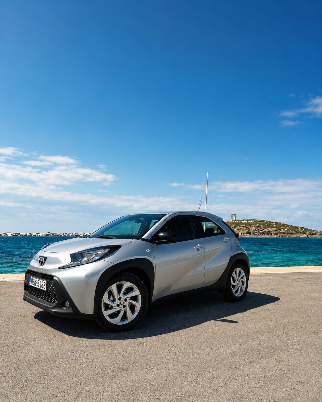 CARnet rental cars ready for pick-up in Naxos